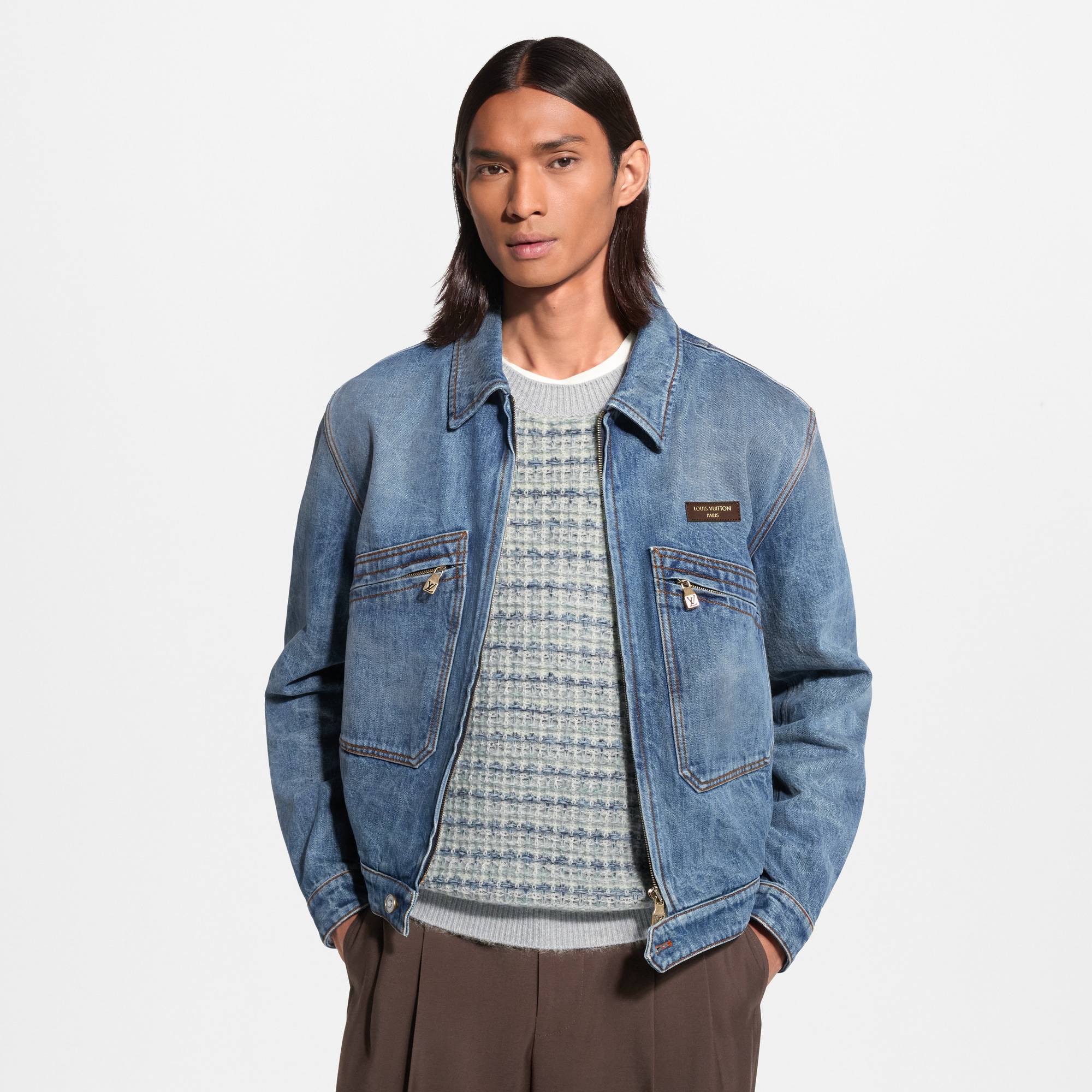 Washed Denim Zippered Blouson - Men - Ready-to-Wear | LOUIS VUITTON ®